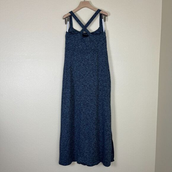 Eddie Bauer Women's Size S Blue Space Dye Jersey Maxi Dress Casual Outdoor - Picture 9 of 17